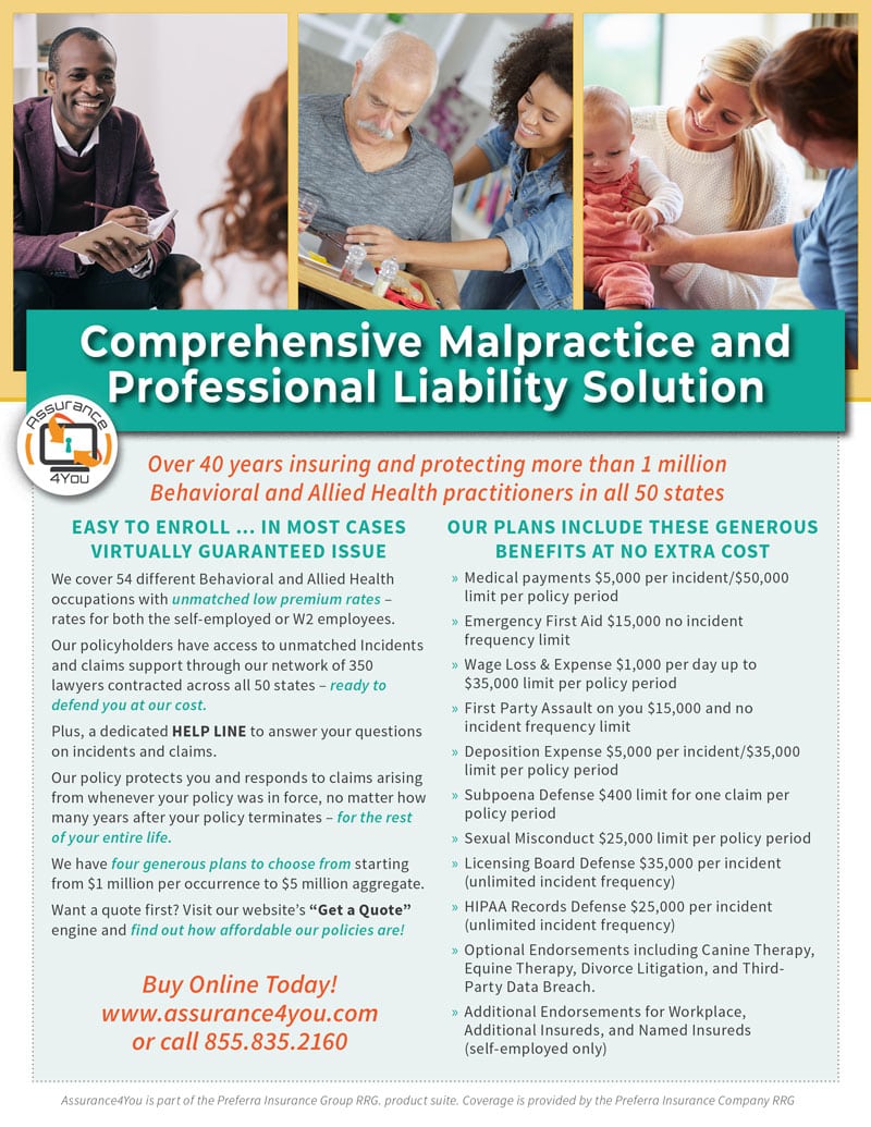 image of flyer describing professional liability product